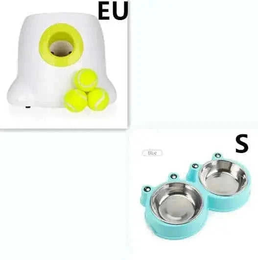 automatic dog ball launcher | interactive pet toy | durable plastic construction | ultrasonic cleaning