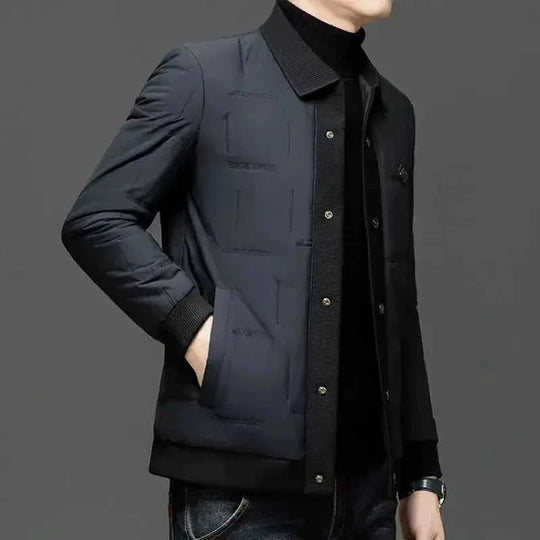 round hem jacket | polyester blend fabric | lightweight winter coat | ultrasonic cleaning