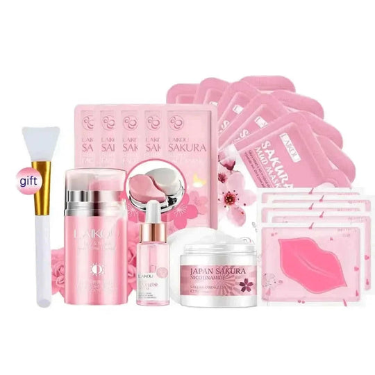 sakura-infused whitening cream | 24k gold anti-aging serum | complete facial skincare kit | ultrasonic cleaning