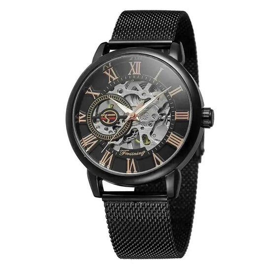 automatic mechanical movement | stainless steel case | business casual timepiece | ultrasonic cleaning