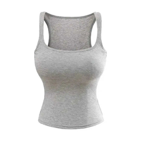 New Solid Color Summer Slim Fit Comic Chest Pad U-neck Vest-style Sling Meifu Market