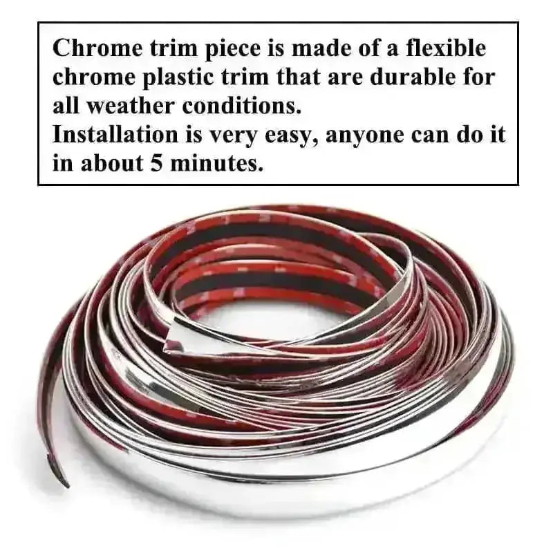 6M Chrome Car Styling Moulding Strip - Door Window Mirror Body Decorat - view 6 (pattern: check)