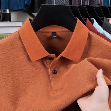 mercerized cotton polo shirt | mens short sleeve polo | breathable cotton shirt | ultrasonic cleaning
