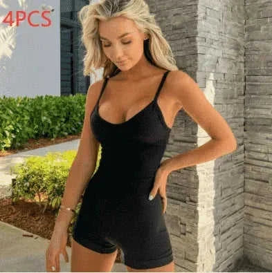 high-waisted yoga romper | moisture-wicking sportswear | seamless workout jumpsuit | energy saving