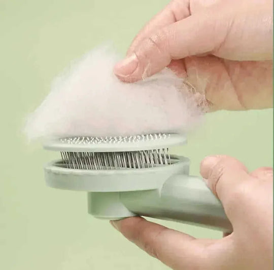 Groom Your Pet With Ease: 1pc Pet Grooming Brush With Stainless Steel Teeth & Dematting Comb For Dogs & Cats Grey - color ...