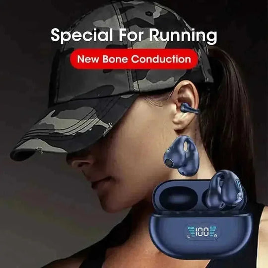 Bone Conduction Headphones TWS Earbuds Ear Clip Bluetooth 5.3 Touch Wireless Earphone In-Ear Bass HIFI Sports Headset - Meifu Market