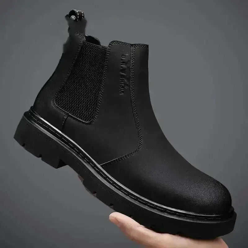 New Autumn And Winter British Style Rhubarb Worker Boot Thick Bottom High Top Smoke Pipe Meifu Market