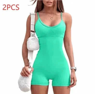 high-waisted yoga romper | moisture-wicking sportswear | seamless workout jumpsuit | energy saving