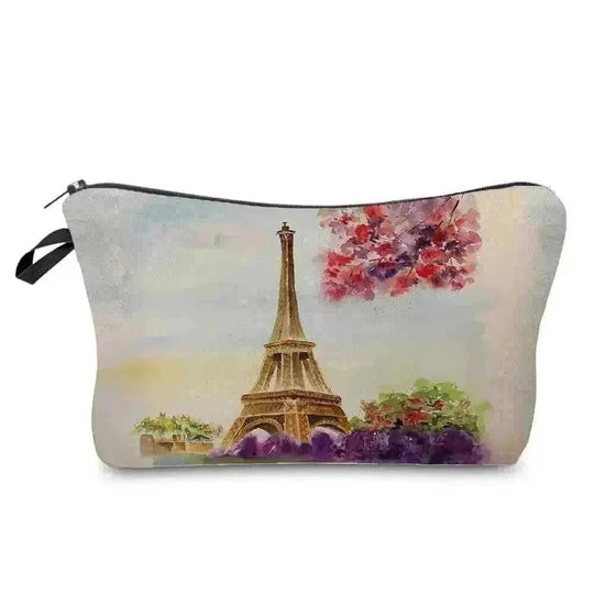 waterproof cosmetic bag | 8x5 inch makeup pouch | polyester fabric construction | ultrasonic cleaning