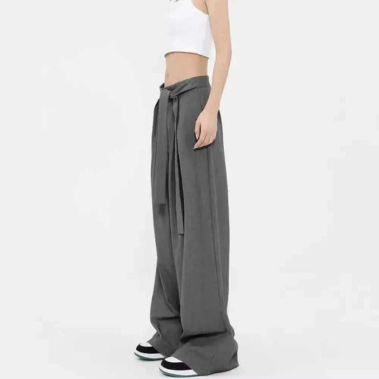 stretchable wide-leg trousers | high-waisted casual pants | breathable fabric womens trousers | energy saving