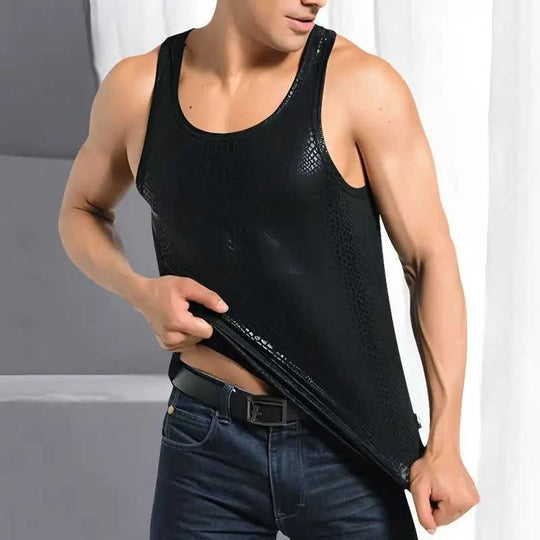 Men's Casual 3D Snake-Print Fitted Vest L - main product image