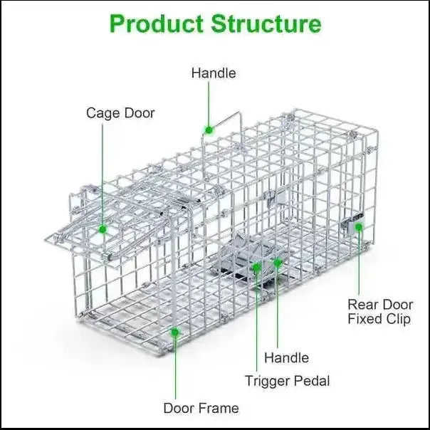 2Pcs Foldable Rat Trap Cage Humane Live Rodent Trap Cage Galvanized Meifu Market