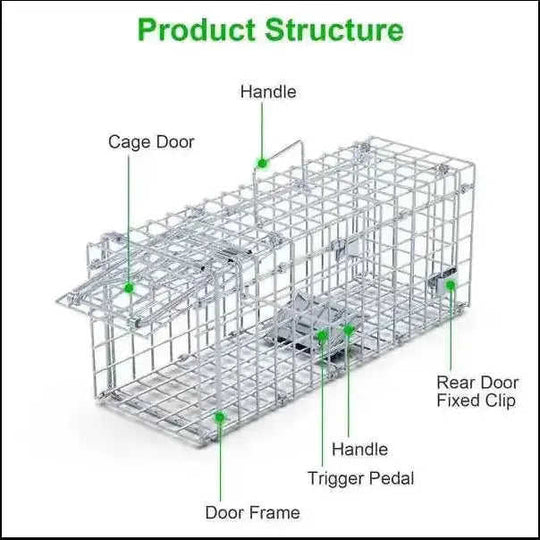 2Pcs Foldable Rat Trap Cage Humane Live Rodent Trap Cage Galvanized Meifu Market