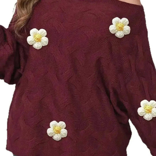 batwing sleeve pullover | oversized knit sweater | loose fit womens top | energy saving