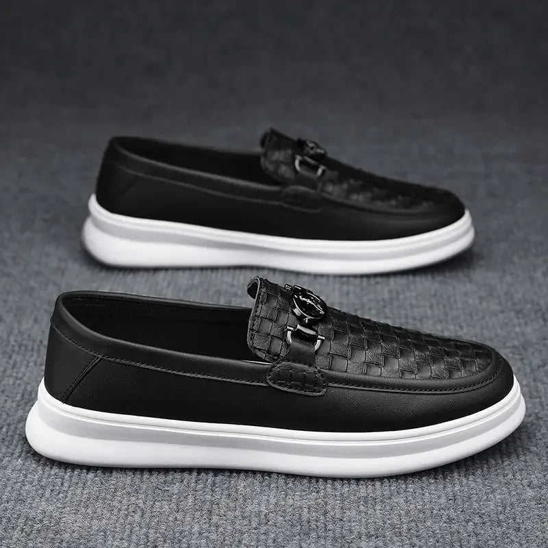 Fashion Retro Men's British Style Low-top Slip-on Small Leather Shoes Meifu Market