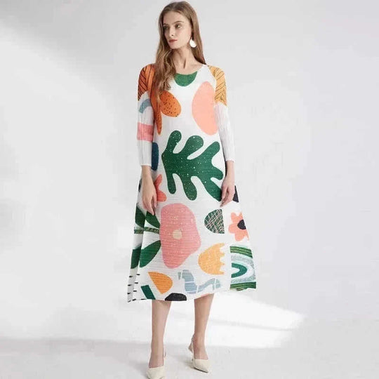 pleated midi dress | floral print dress | comfortable maxi dress | ultrasonic cleaning