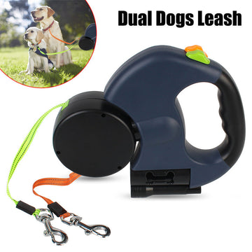Retractable Dog Leash For Small Dogs Reflective Dual Pet Leash Lead 360 Swivel No Double Dog Walking Leash With Lights Pet Products Meifu Market