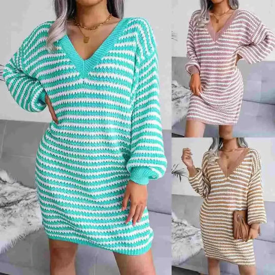 machine-washable wool blend | midi length sweater dress | thermal knit fabric | energy saving