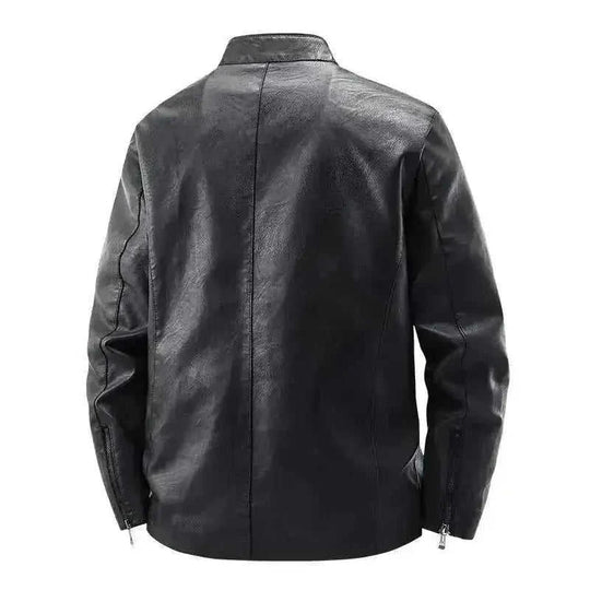 genuine leather motorcycle jacket | heavy-duty biker coat | abrasion-resistant riding gear | energy saving