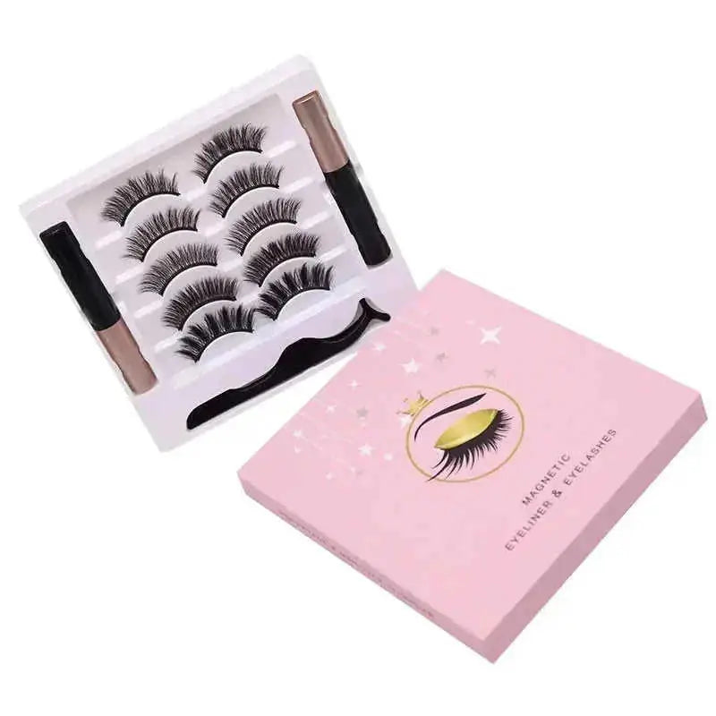magnetic eyeliner and lashes set | waterproof false eyelashes | reusable mink lashes | ultrasonic cleaning