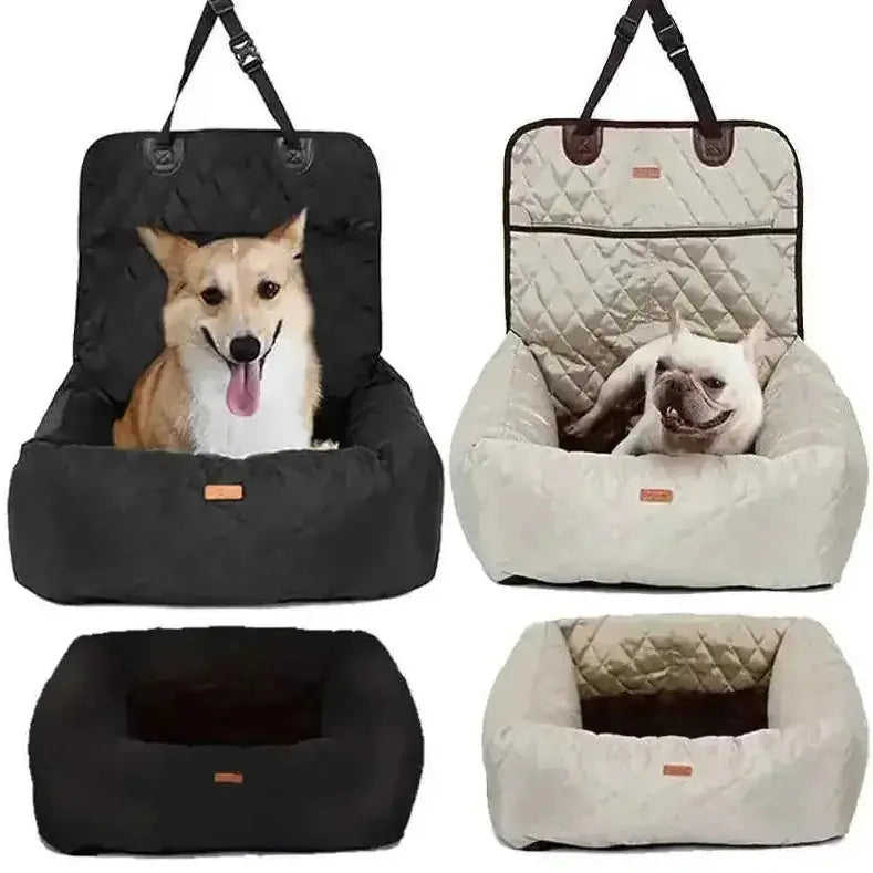 2-in-1 Pet Dog Car Seat & Carrier - Foldable Travel Bed Booster - Meifu Market