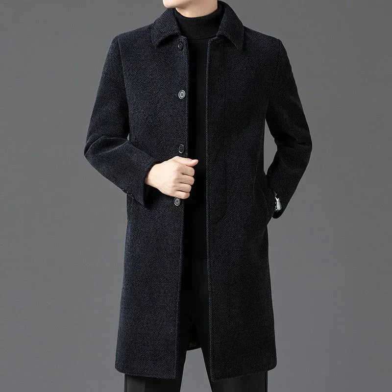 Temperament Lapel With Velvet Men's Woolen Coat Meifu Market