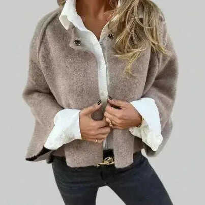 Batwing Sleeve Cardigan Women - Cropped Cashmere Jacket Loose Fit Meifu Market
