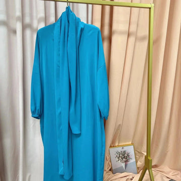 long sleeve abaya dress | plus size modest wear | cotton blend robe dress | ultrasonic cleaning