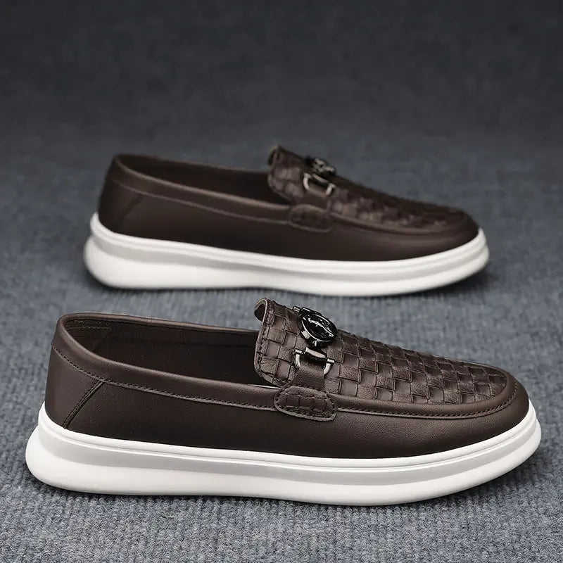 Fashion Retro Men's British Style Low-top Slip-on Small Leather Shoes Meifu Market