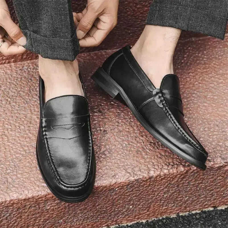 Casual Leather Shoes Men's Soft Bottom Slip-on - Meifu Market