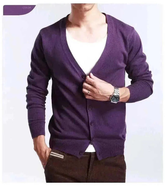 luxury cashmere cardigan | premium mens sweater coat | soft cashmere blend | energy saving