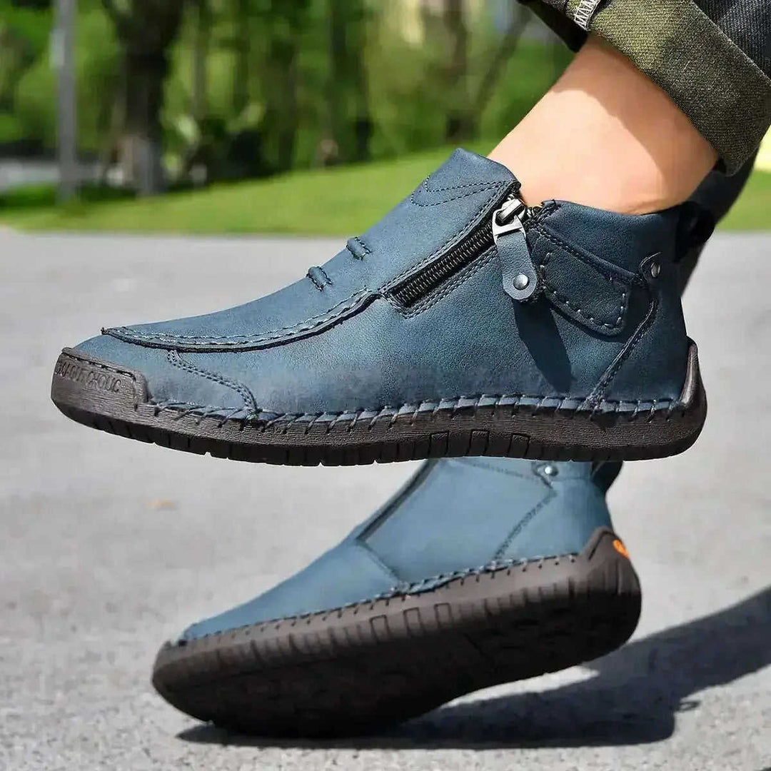 Men's Flats Ankle Boots Fashion Casual Side-zipper Boot Temperament Commuter Shoes Meifu Market