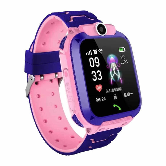 Children's Smart Watch - GPS Phone Water-Resistant Kids Watch Pink - angle view with jessica 0715 children's smart watch g...