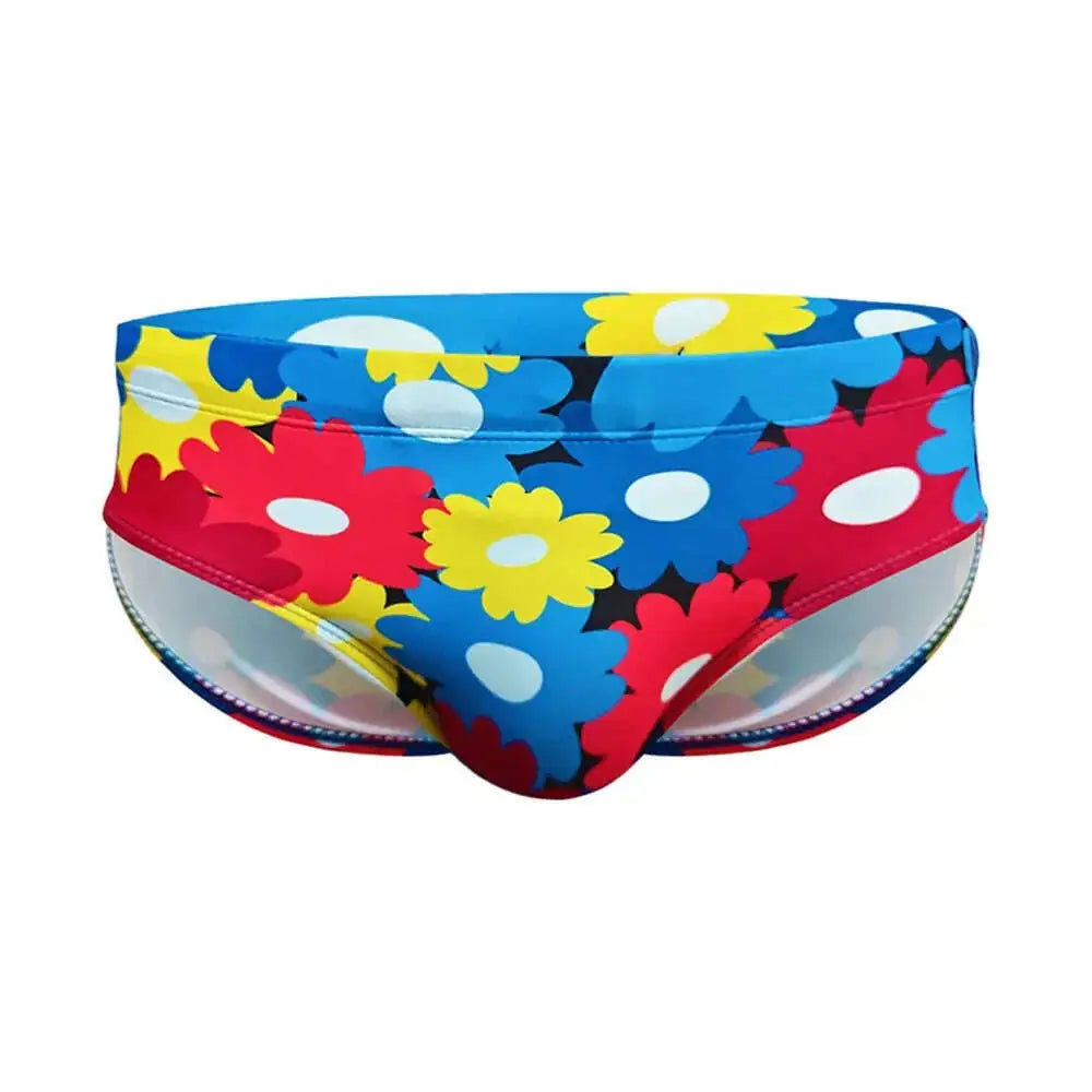Flower Colorful Printing Swim Briefs Meifu Market