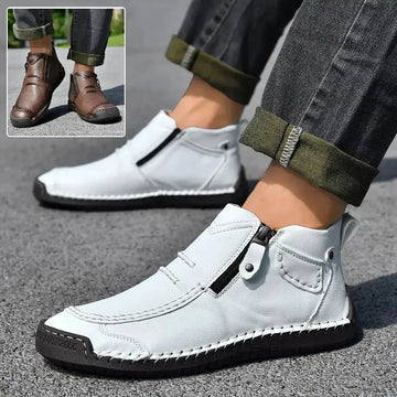 Men's Flats Ankle Boots Fashion Casual Side-zipper Boot Temperament Commuter Shoes Meifu Market