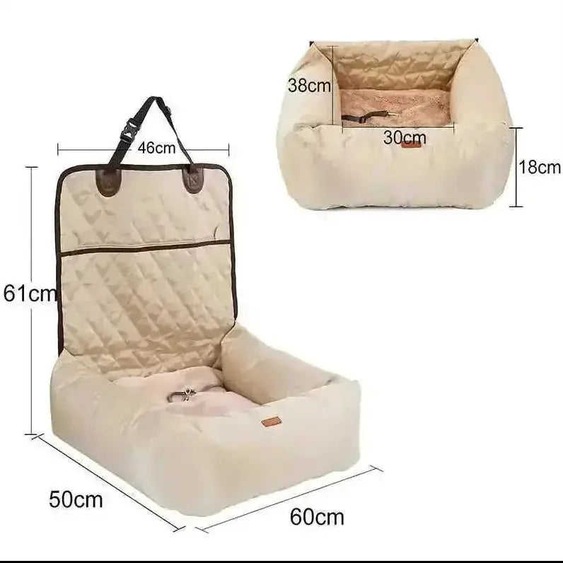 2-in-1 Pet Dog Car Seat & Carrier - Foldable Travel Bed Booster - Meifu Market