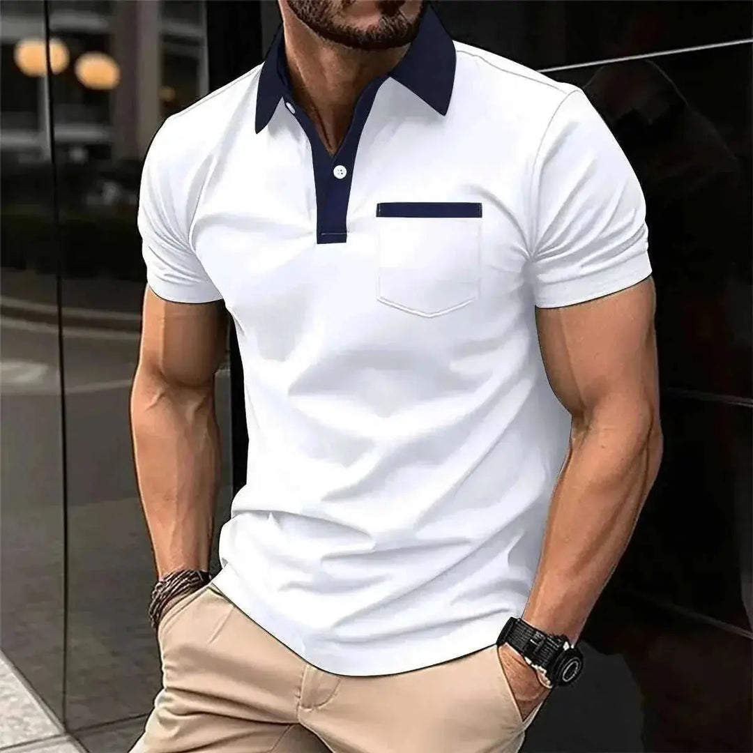 slim fit polo shirt | stretch cotton fabric | breathable performance shirt | ultrasonic cleaning