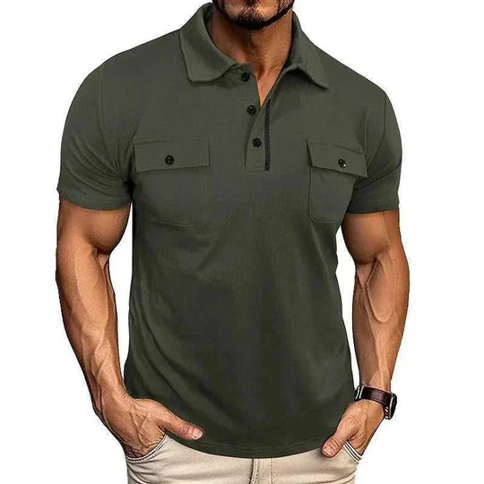 moisture-wicking polo shirt | quick-dry fabric mens shirt | lightweight summer top with pockets | energy saving