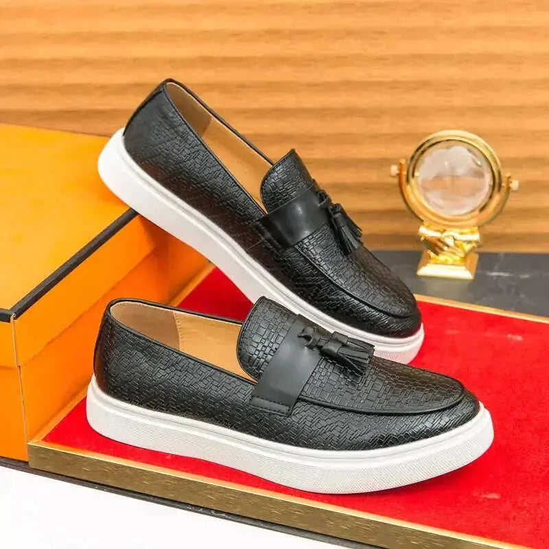 Men's Plus Size Fringed Leather Loafers - Casual Fashion Tassel Shoes Meifu Market