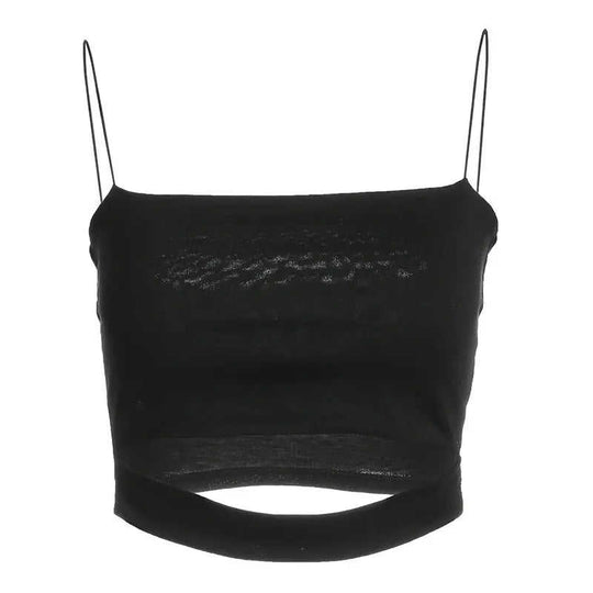 Fashion Hollow Halter Camisole M - back view