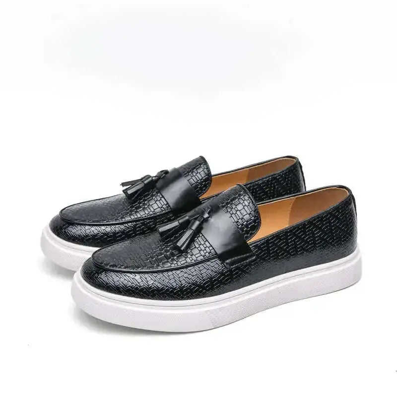 Men's Plus Size Fringed Leather Loafers - Casual Fashion Tassel Shoes Meifu Market