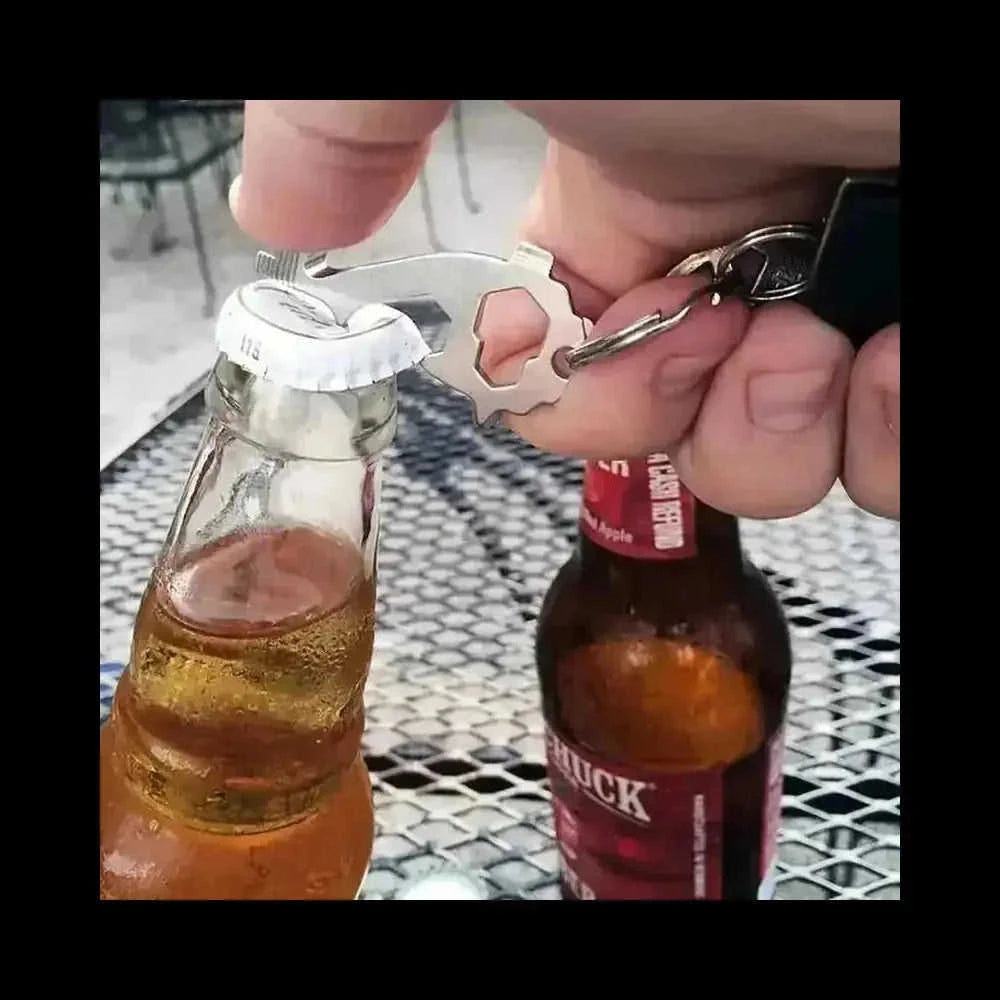 20-in-1 Multi-Tool Keychain - EDC Stainless Steel Screwdriver Wrench Opener Set - view 6 (pattern: check | style: modern)