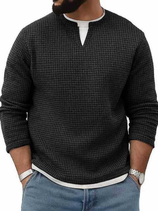 Mens FallWinter Two-Piece Crew-Neck Long-Sleeve Top M - available style options