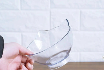 New Inclined Food Cat Ear Oblique Mouth Transparent Single Pet Bowl Meifu Market