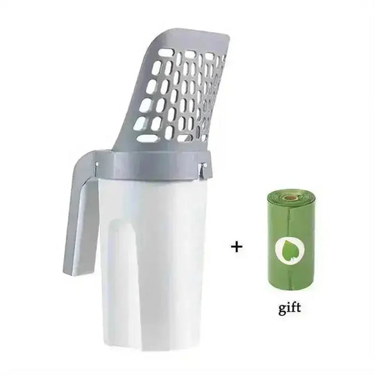 120pcs Dog Poop Bags with Cat Litter Scoop & Dispenser - front view