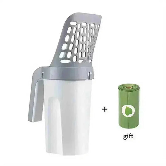 120pcs Dog Poop Bags with Cat Litter Scoop & Dispenser - front view