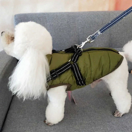 Waterproof Dog Clothes Winter Dog Coat With Harness Warm Pet Clothing Big Dog Jacket Chihuahua Labrador Coat Costume Meifu Market