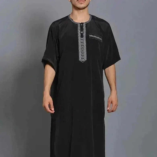 lightweight cotton thobe | breathable prayer robe | long sleeve arabic robe | energy saving