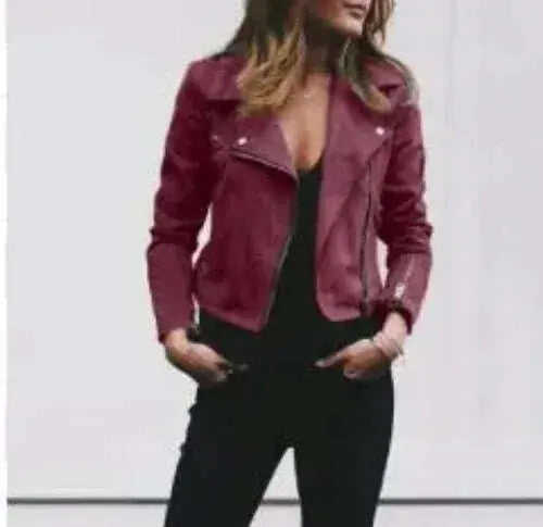 Lapel And Diagonal Zipper Short Women's Clothing Meifu Market