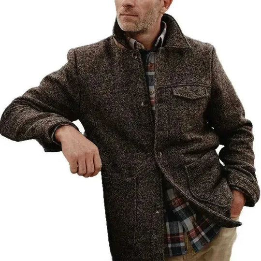 Casual Fashion Polo Collar Woolen Jacket - Meifu Market